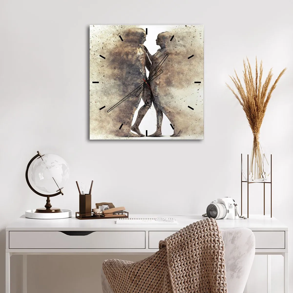 Nástěnné hodiny - Z prachu povstali, aby milovali - 40x40 cm