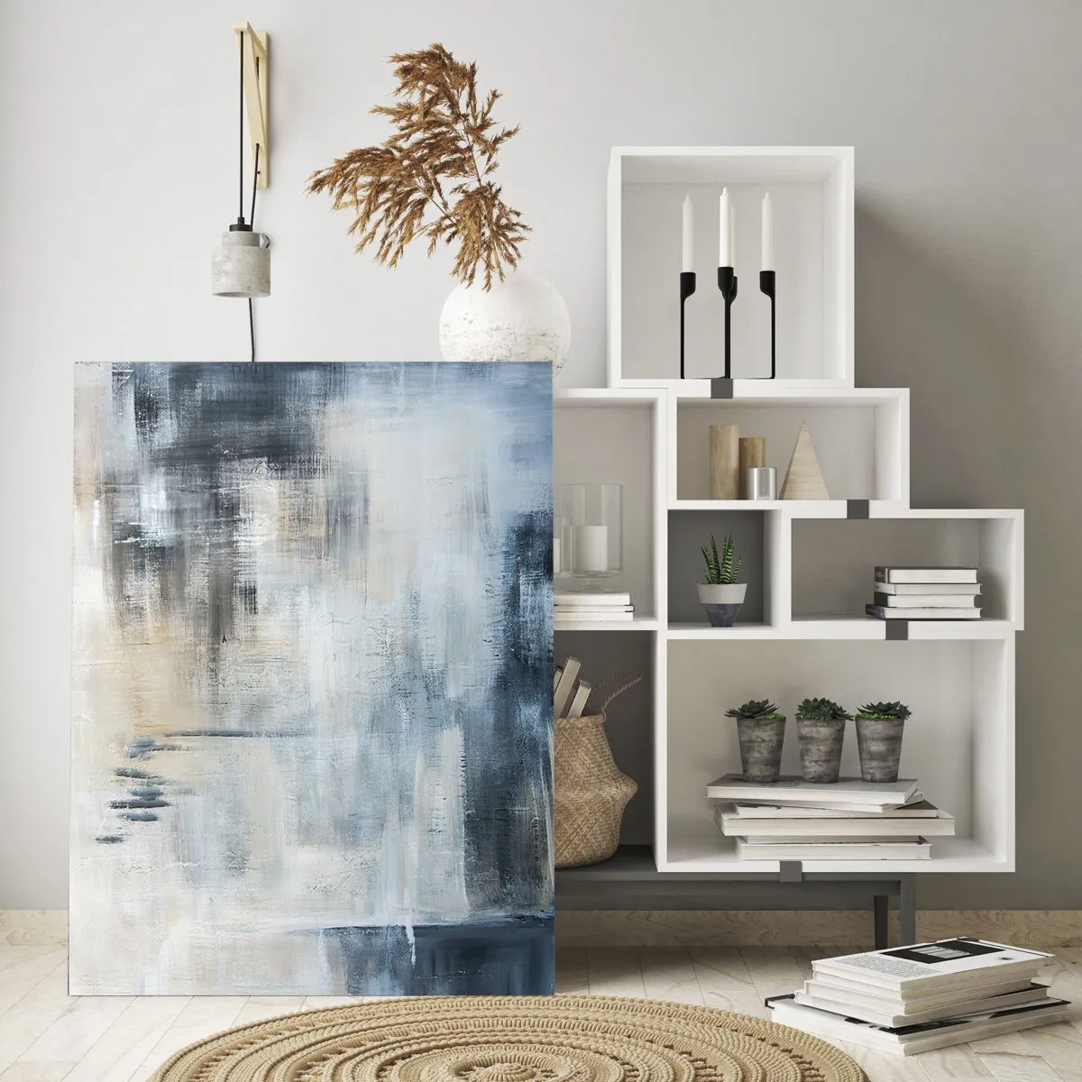 Obraz na skle - Za závojem modré - 50x70 cm