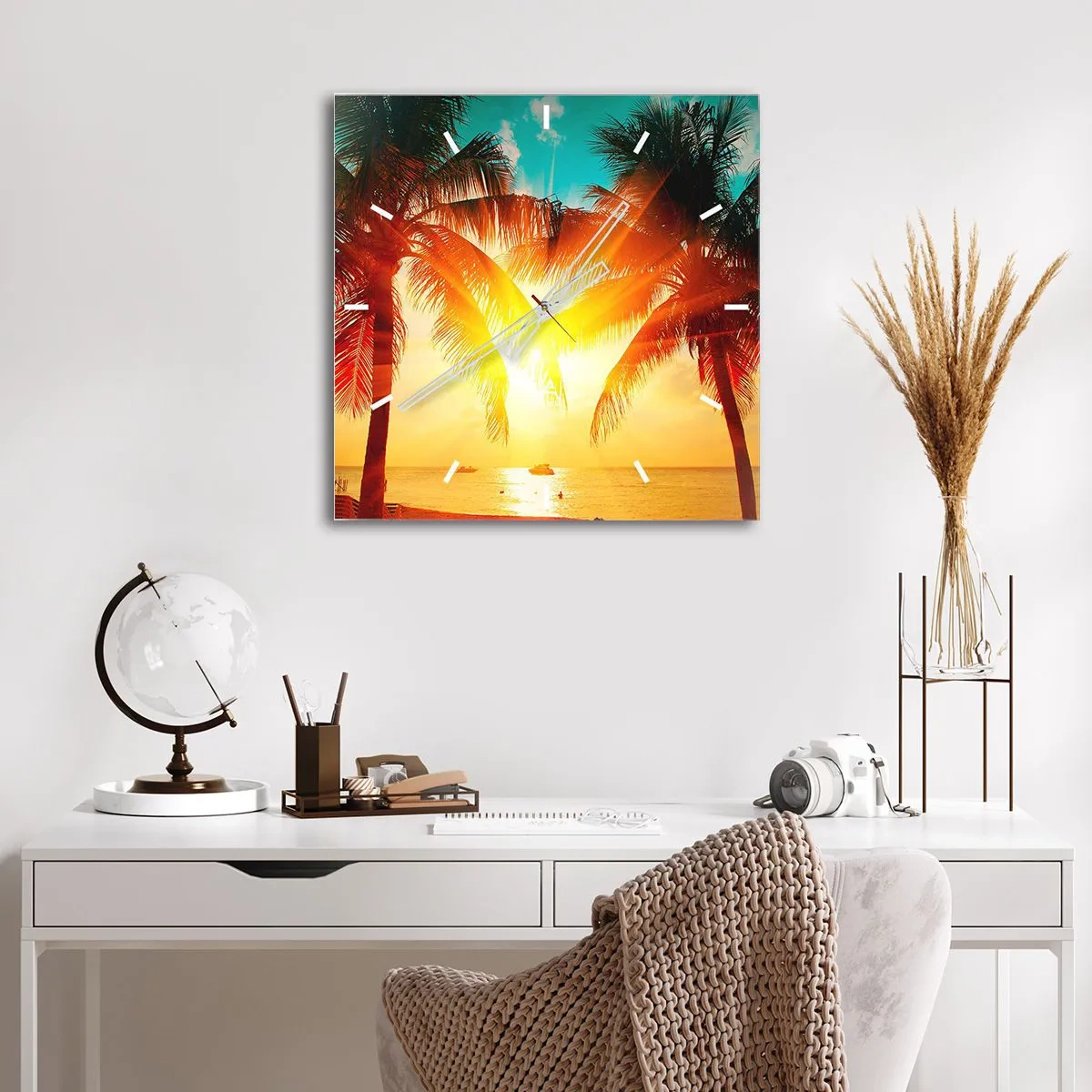 Nástěnné hodiny - Exotický pár - 40x40 cm