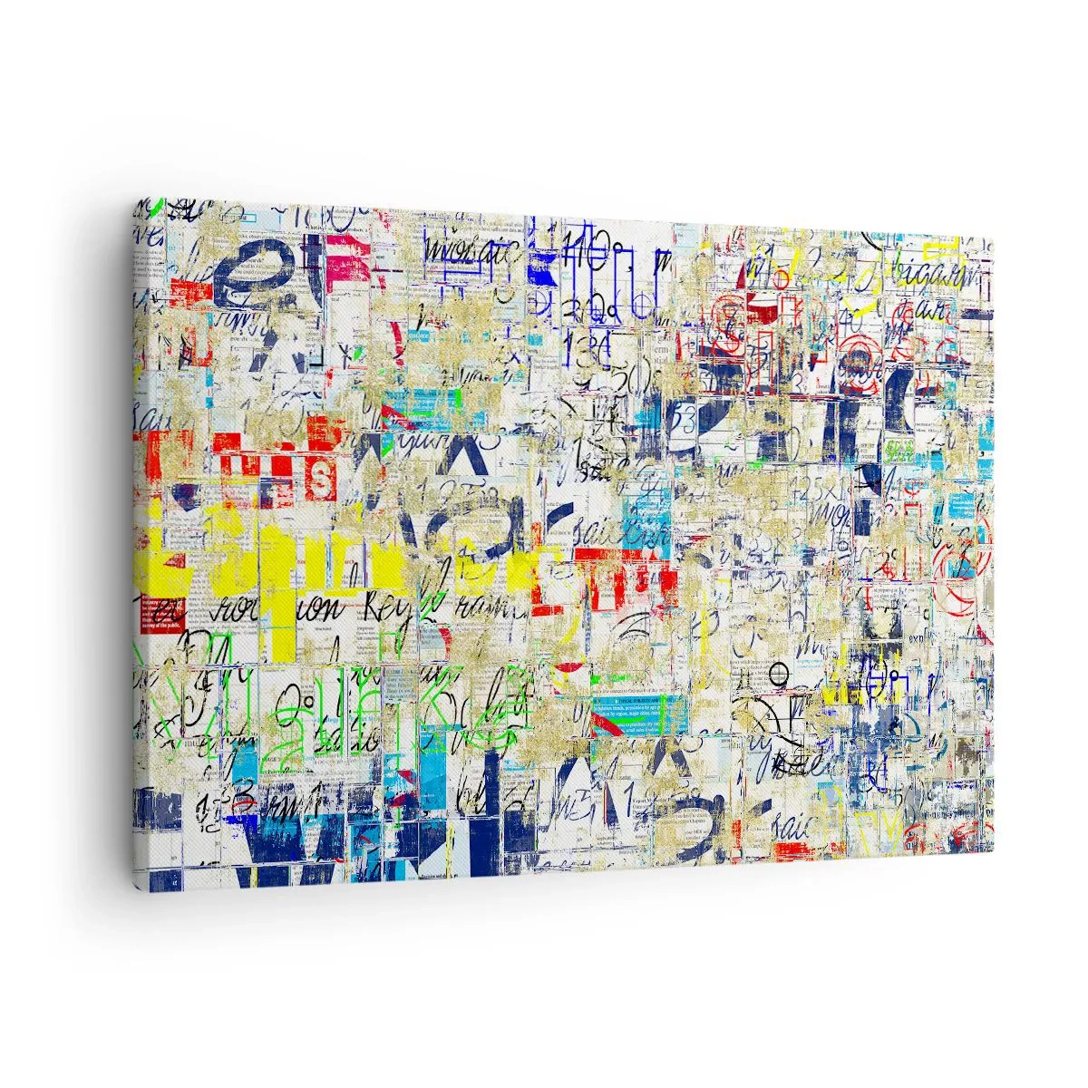 Obraz na plátně - Abstraktní graffiti s barevnými nápisy a vzory - 70x50cm - Prostě potěší oči - Moderní nástěnná dekorace do obývacího pokoje a ložnice ARTTOR