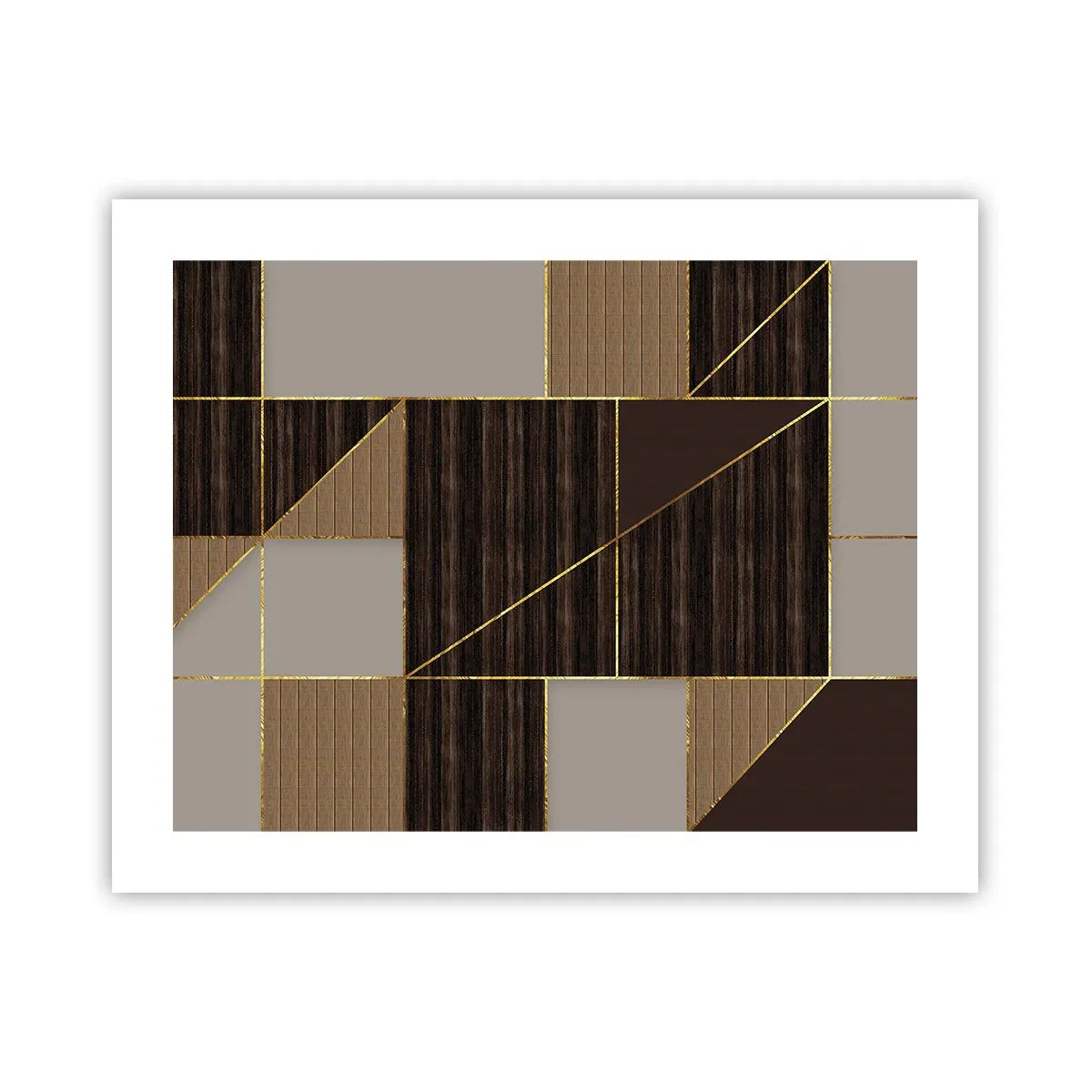 Plakát - Mozaika hnědé a zlaté - 50x40 cm