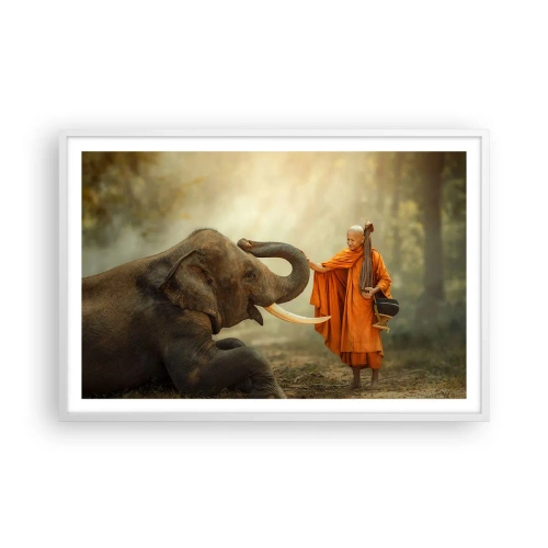 Plakát v bílém rámu - Setkání na cestách - 91x61 cm