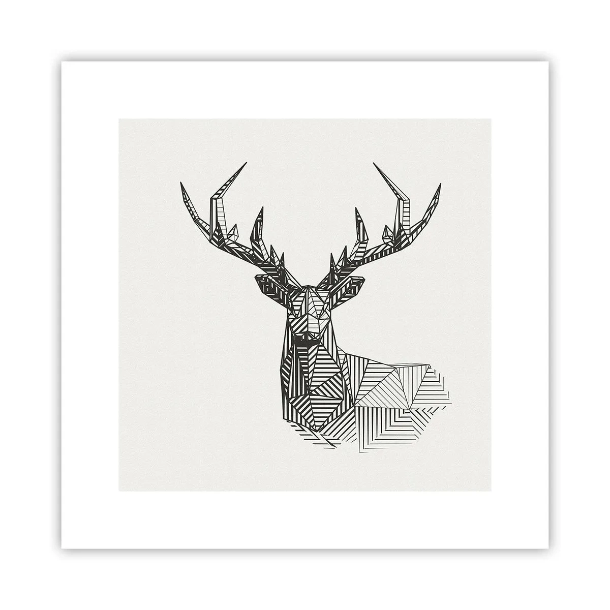 Plakát - Jelen v kubistickém stylu - 30x30 cm