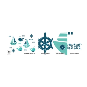 Vzor Fototapety Samolepicí Deluxe Sticker - Přes moře a oceány - Pro děti, Námořní, Plachetnice - 100x30 cm