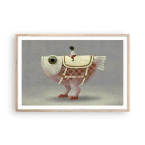 Plakát v rámu světlý dub - Rybí jezdec - 91x61 cm