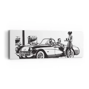 Obraz na plátně - 60. - bezstarostná Amerika - 90x30 cm