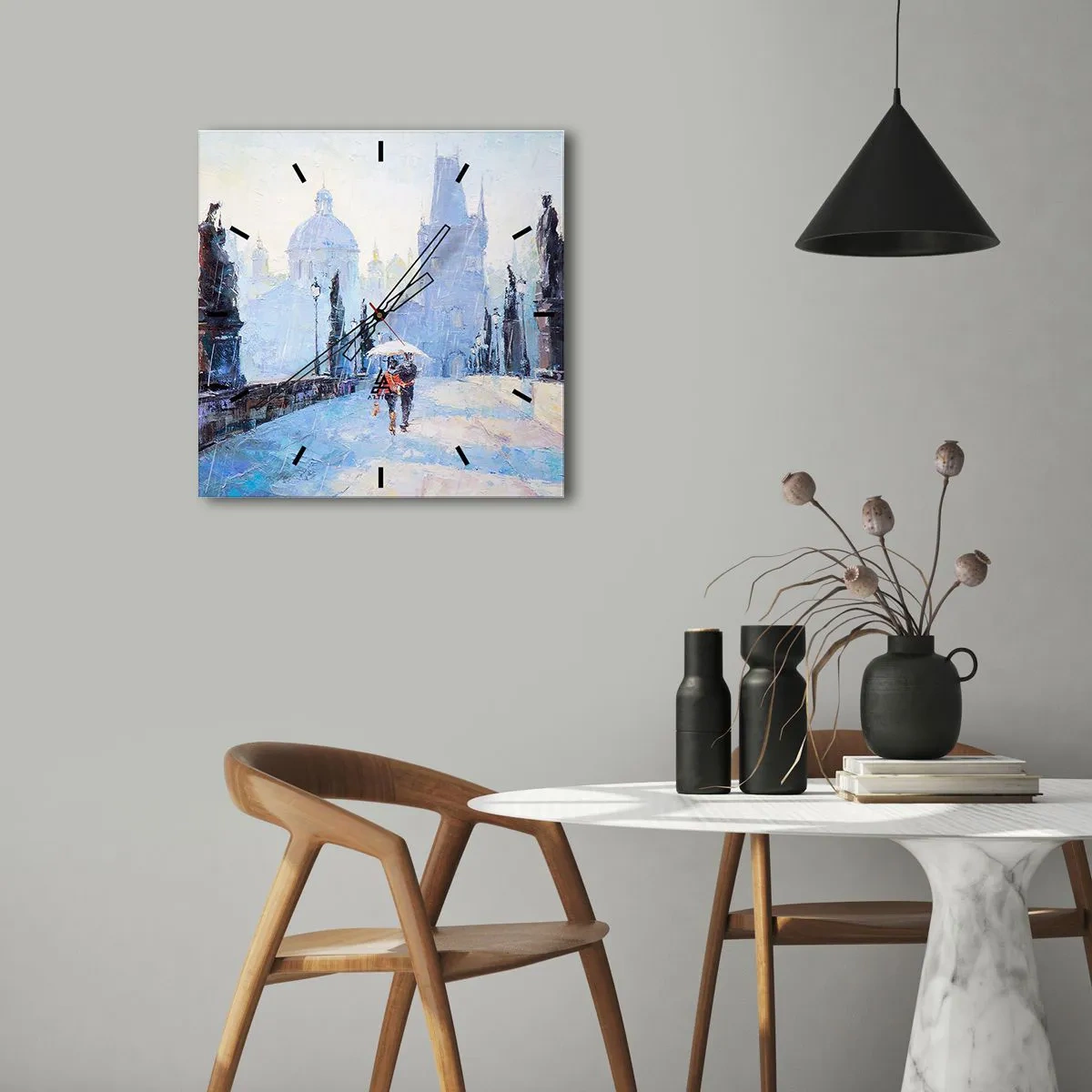 Nástěnné hodiny - Nás musel okouzlit déšť - 30x30 cm
