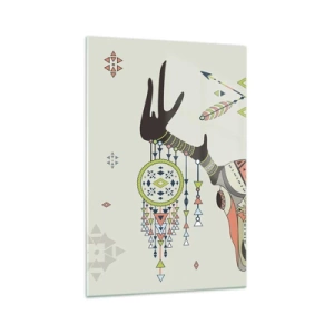 Obraz na skle - Trofej indiánského lovce - 70x100 cm