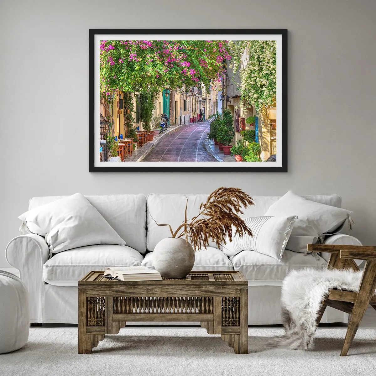 Plakát v černém rámu - Kvetoucí zákoutí - 50x40 cm