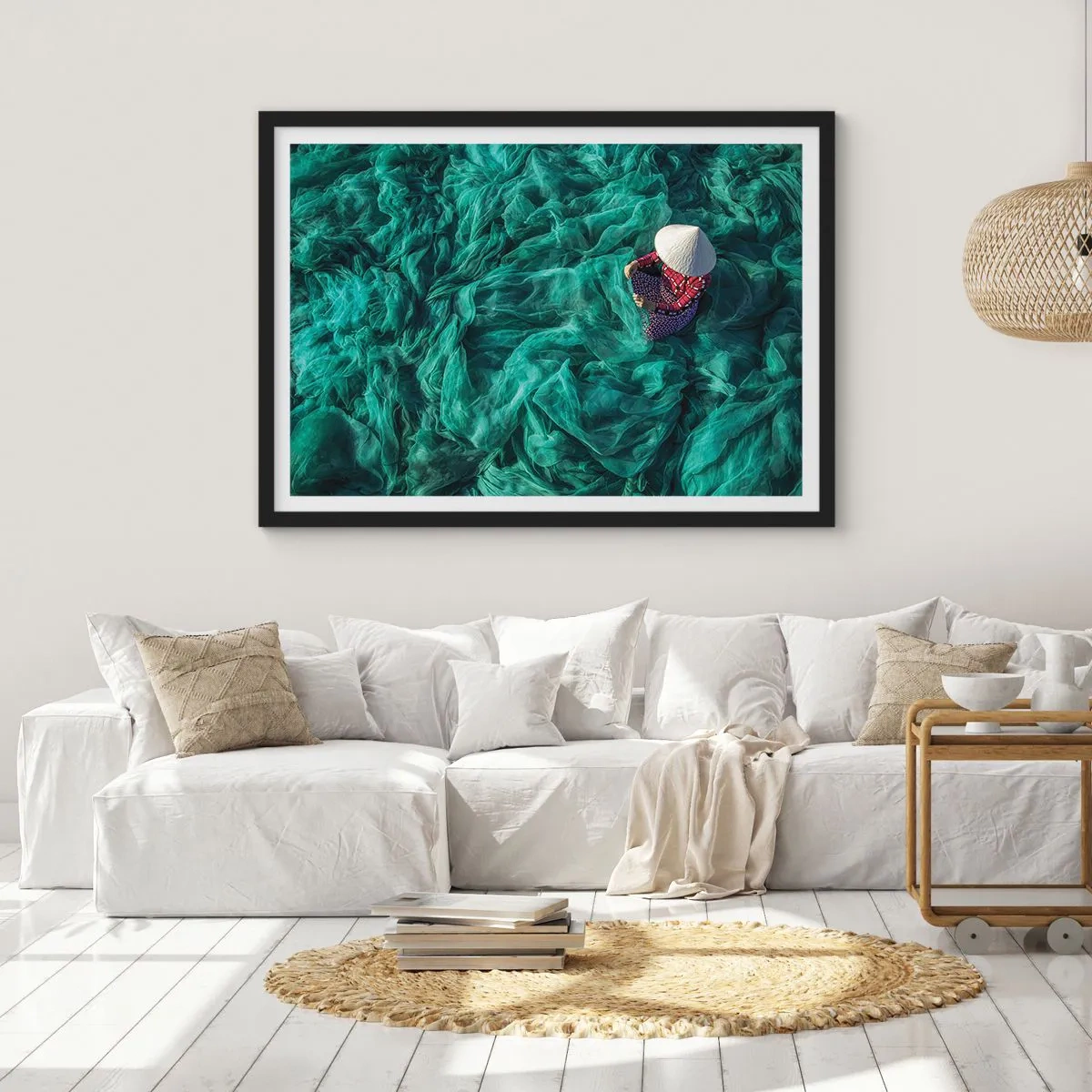 Plakát v černém rámu - V moři sítí - 50x40 cm