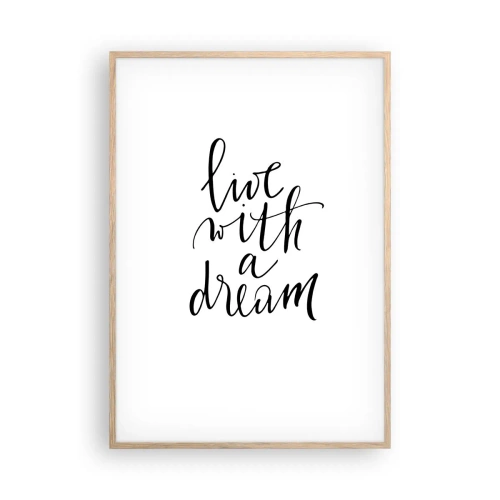 Plakát v rámu světlý dub - Of course - 70x100 cm