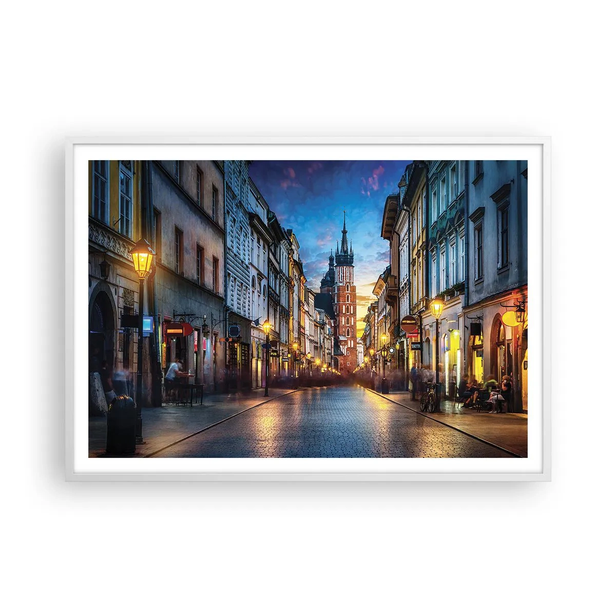 Plakát v bílém rámu - Krakovský půvab - 100x70 cm