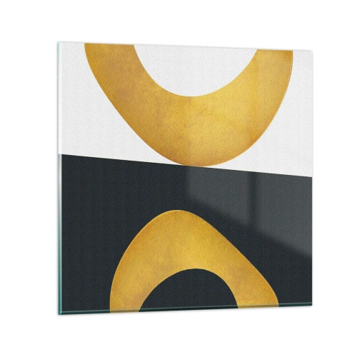 Obraz na skle - Zaprvé: zlato - 50x50 cm