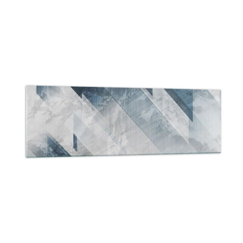 Obraz na skle - Prostorová kompozice – pohyb šedé - 160x50 cm