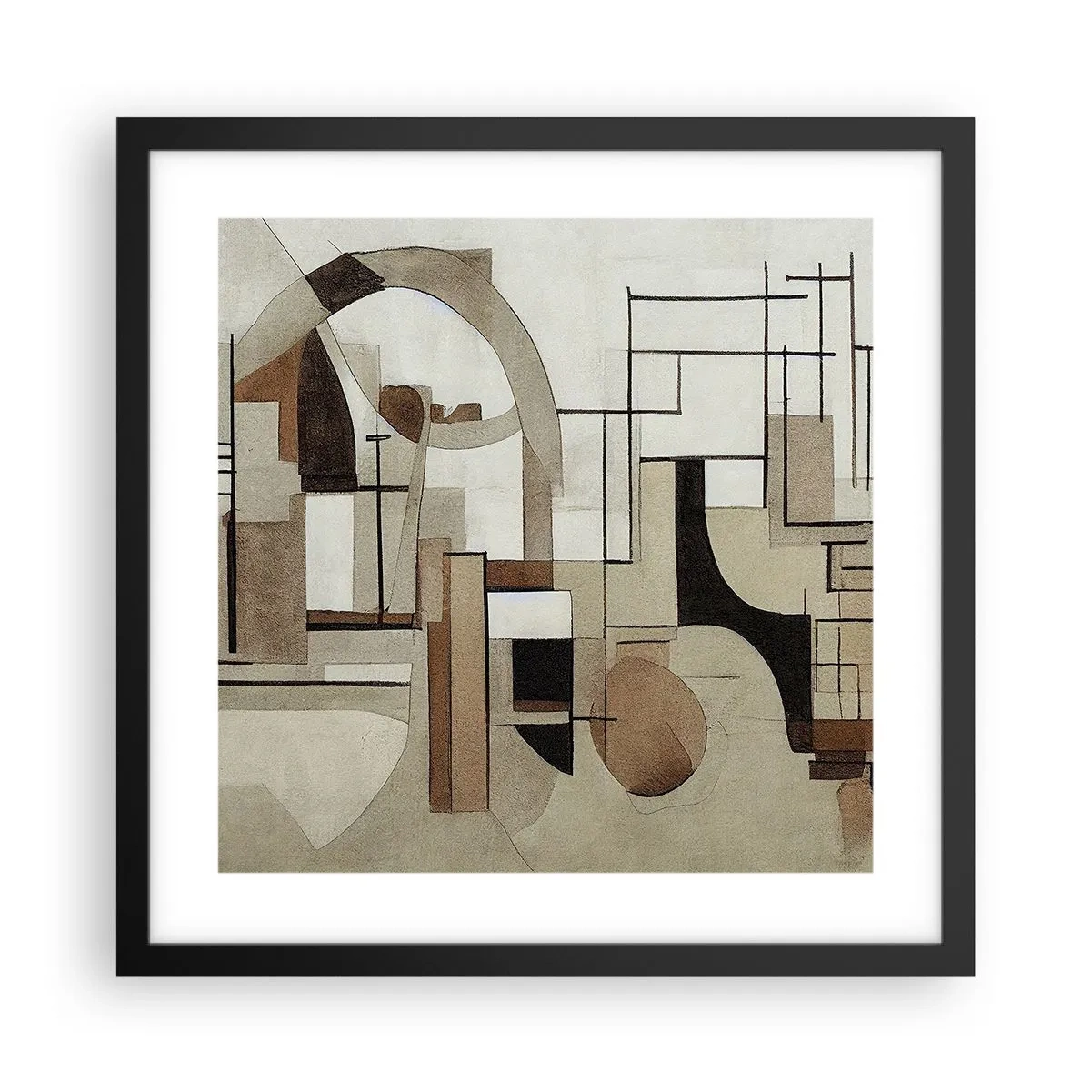 Plakát v černém rámu - Městská krajina 2.0 - 40x40 cm