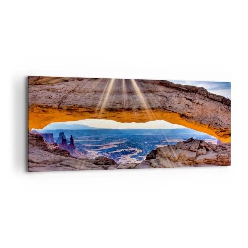 Obraz na plátně - Skalní branou - 100x40 cm
