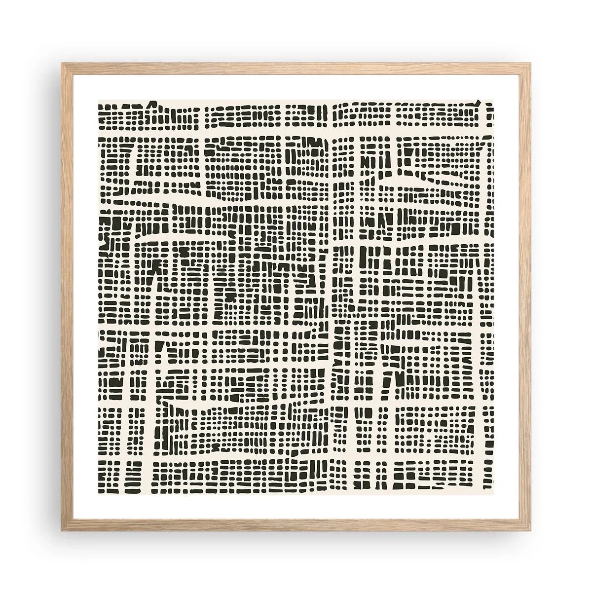 Plakát v rámu světlý dub - Tkaná kompozice - 60x60 cm