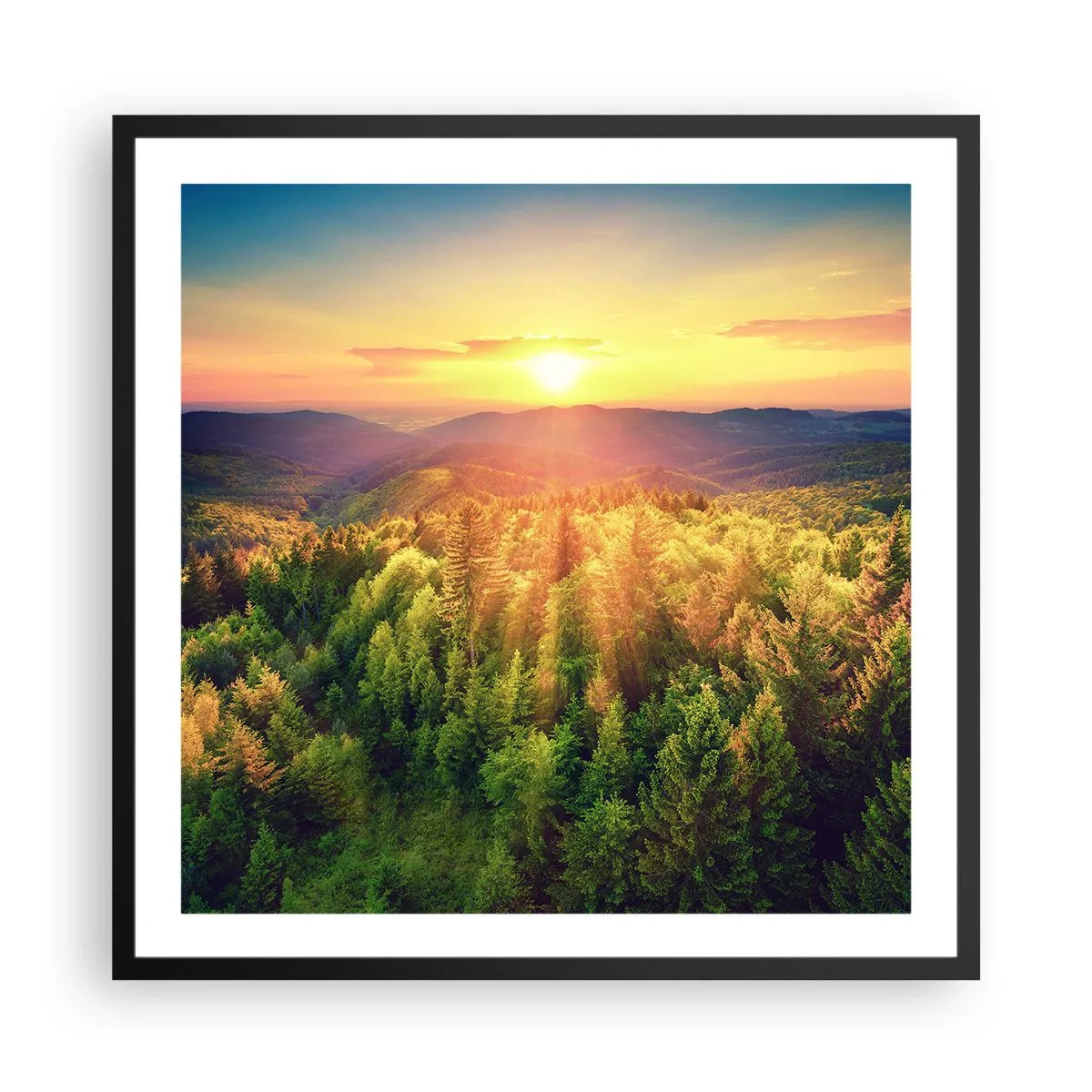 Plakát v černém rámu - Vrcholky a vrcholy - 60x60 cm