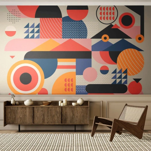 Fototapeta Samolepicí Deluxe Sticker - Kompozice: pojďme si hrát - Abstrakce, Vektor, Moderní - 150x105 cm
