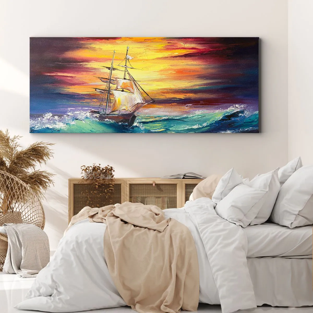 Obraz na plátně - Statečně proti vlnám - 100x40 cm