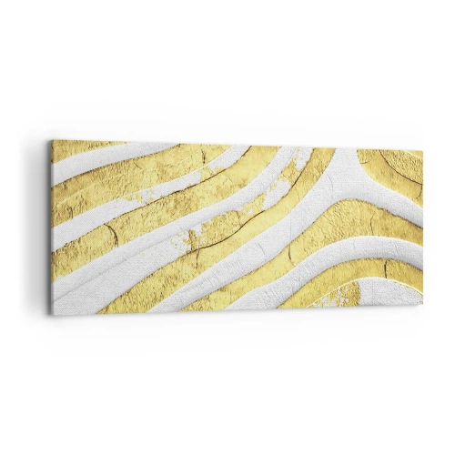 Obraz na plátně - Kompozice v bílé a zlaté - 100x40 cm