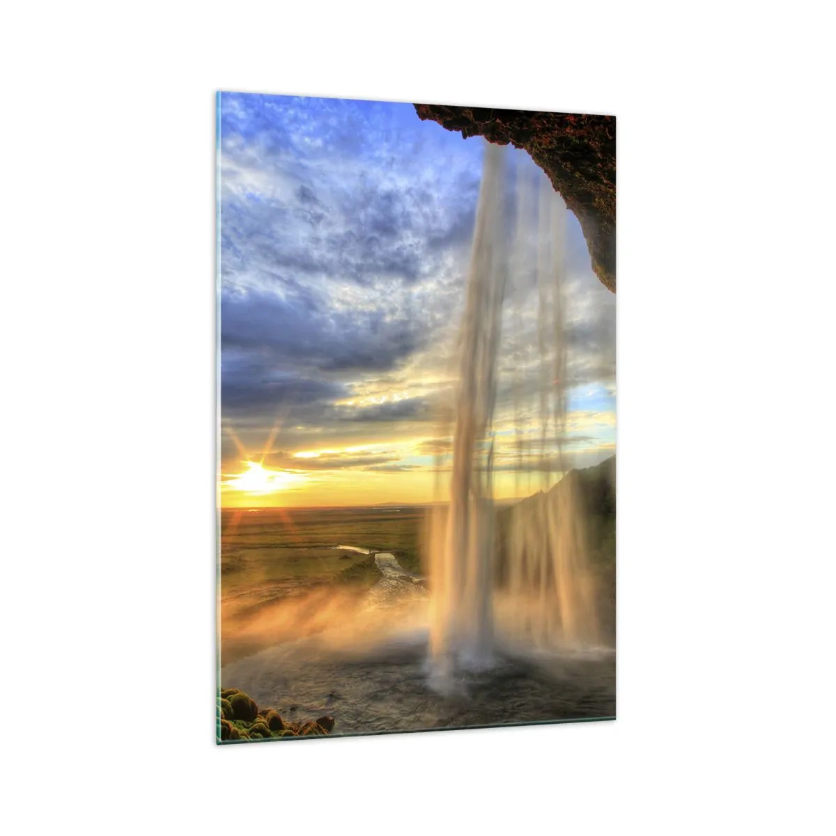 Obraz na skle - Svět za závojem kapek - 70x100 cm