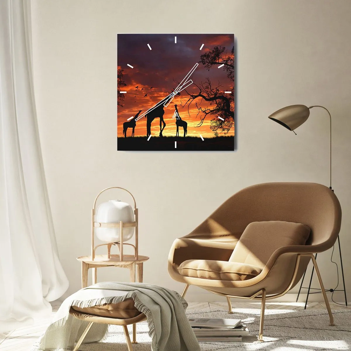 Nástěnné hodiny - Malá večeře v kruhu nejbližších - 40x40 cm