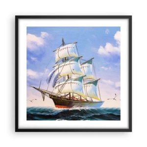 Plakát v černém rámu - Hrdě s větrem - 50x50 cm