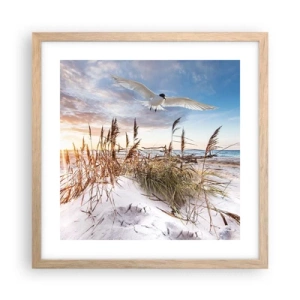 Plakát v rámu světlý dub - Vítr od moře - 40x40 cm