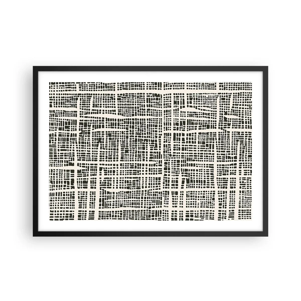 Plakát v černém rámu - Tkaná kompozice - 70x50 cm