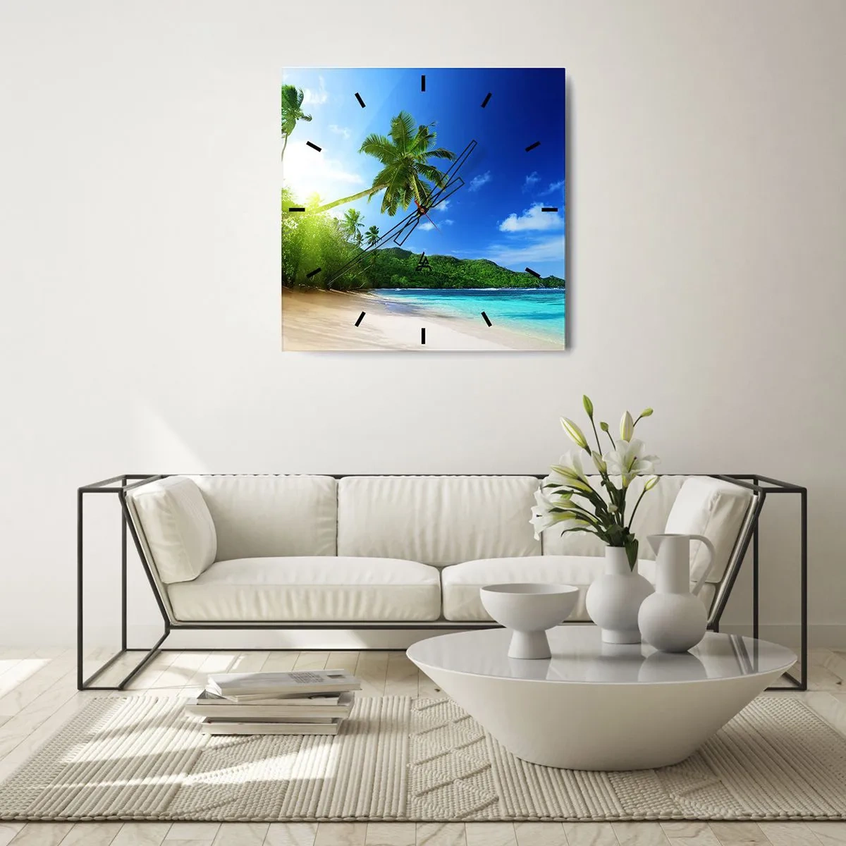 Nástěnné hodiny - Jemný dotek tropů - 30x30 cm