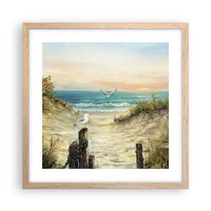 Plakát v rámu světlý dub - Bezvětří a samota - 40x40 cm