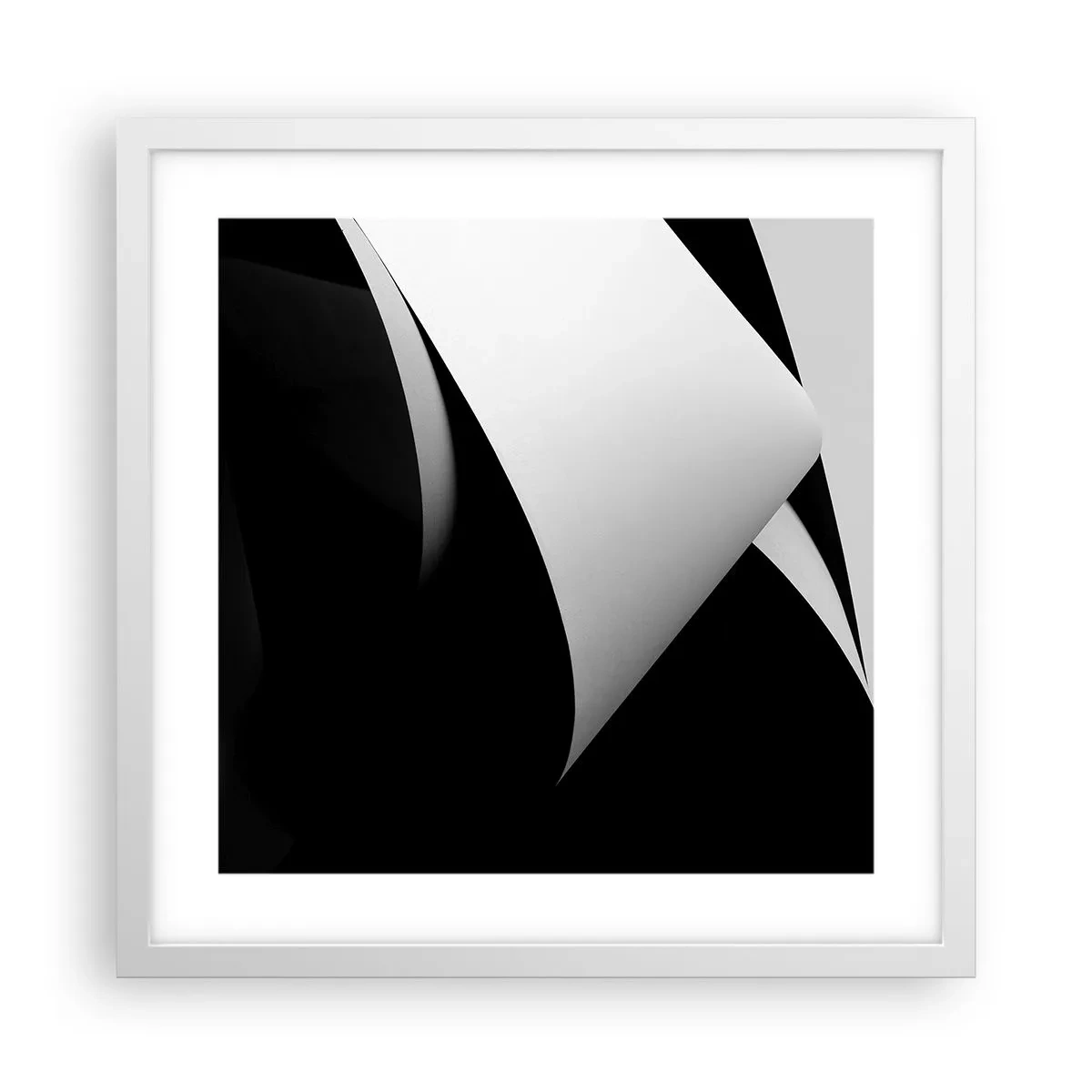 Plakát v bílém rámu - Světlo z hlubin stínu - 40x40 cm