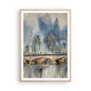 Plakát v rámu světlý dub - Londýn v celé své kráse - 70x100 cm