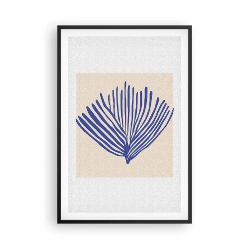 Plakát v černém rámu - Modrý vějíř - 61x91 cm