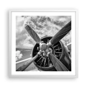 Plakát v bílém rámu - Dobyvatel oblohy - 50x50 cm