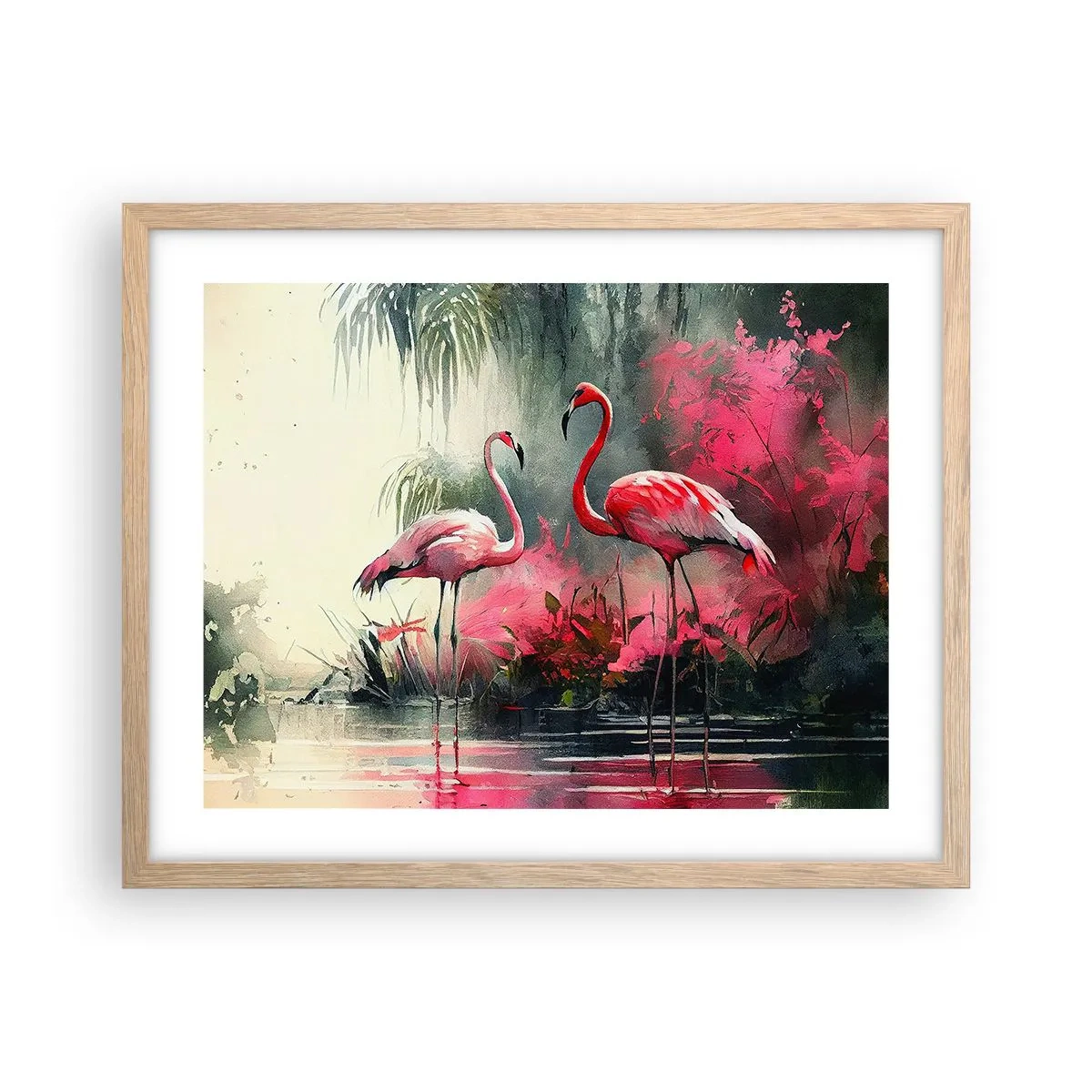 Plakát v rámu světlý dub - Hodiny přírodního kouzla - 50x40 cm