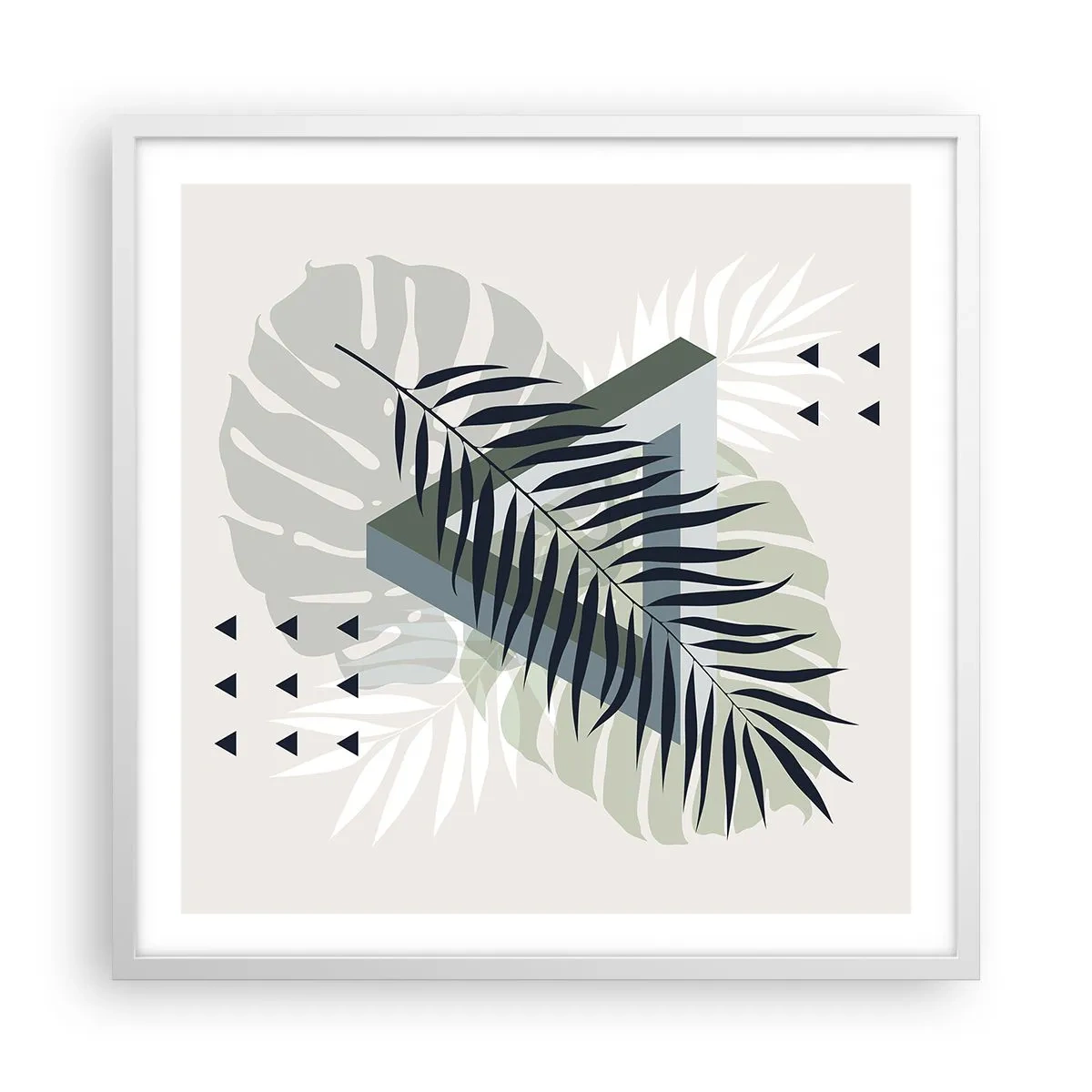 Plakát v bílém rámu - Příroda a geometrie – dva řády? - 60x60 cm