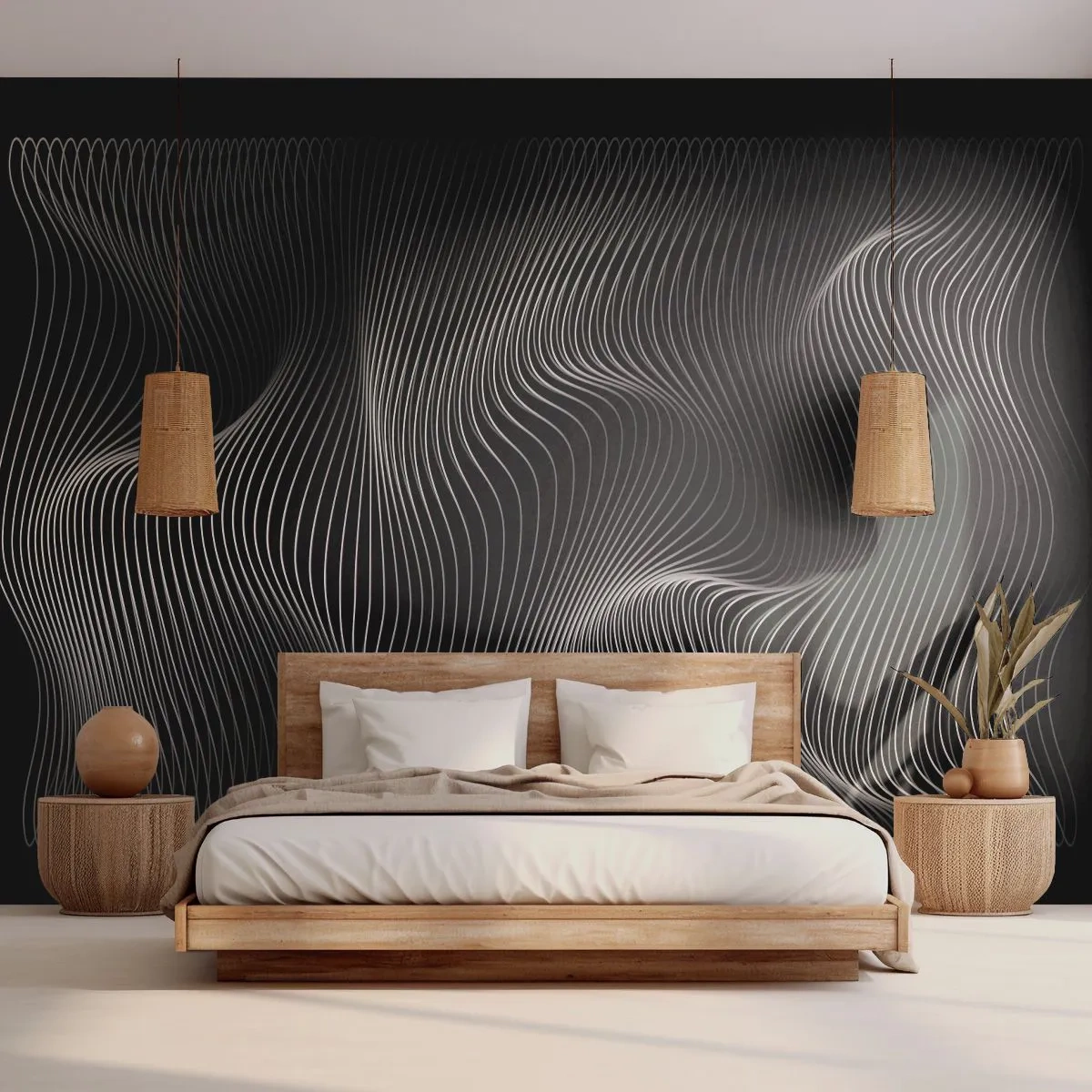 Fototapeta Samolepicí Deluxe Sticker - Tanec světla v prostoru - 3D, Čáry, Moderní - 400x280 cm