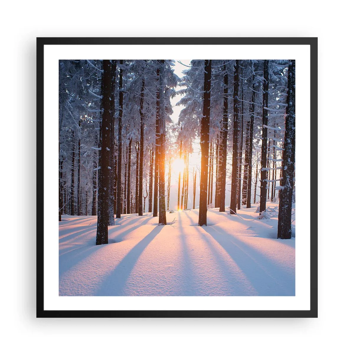 Plakát v černém rámu - Jasně černé na bílém - 60x60 cm