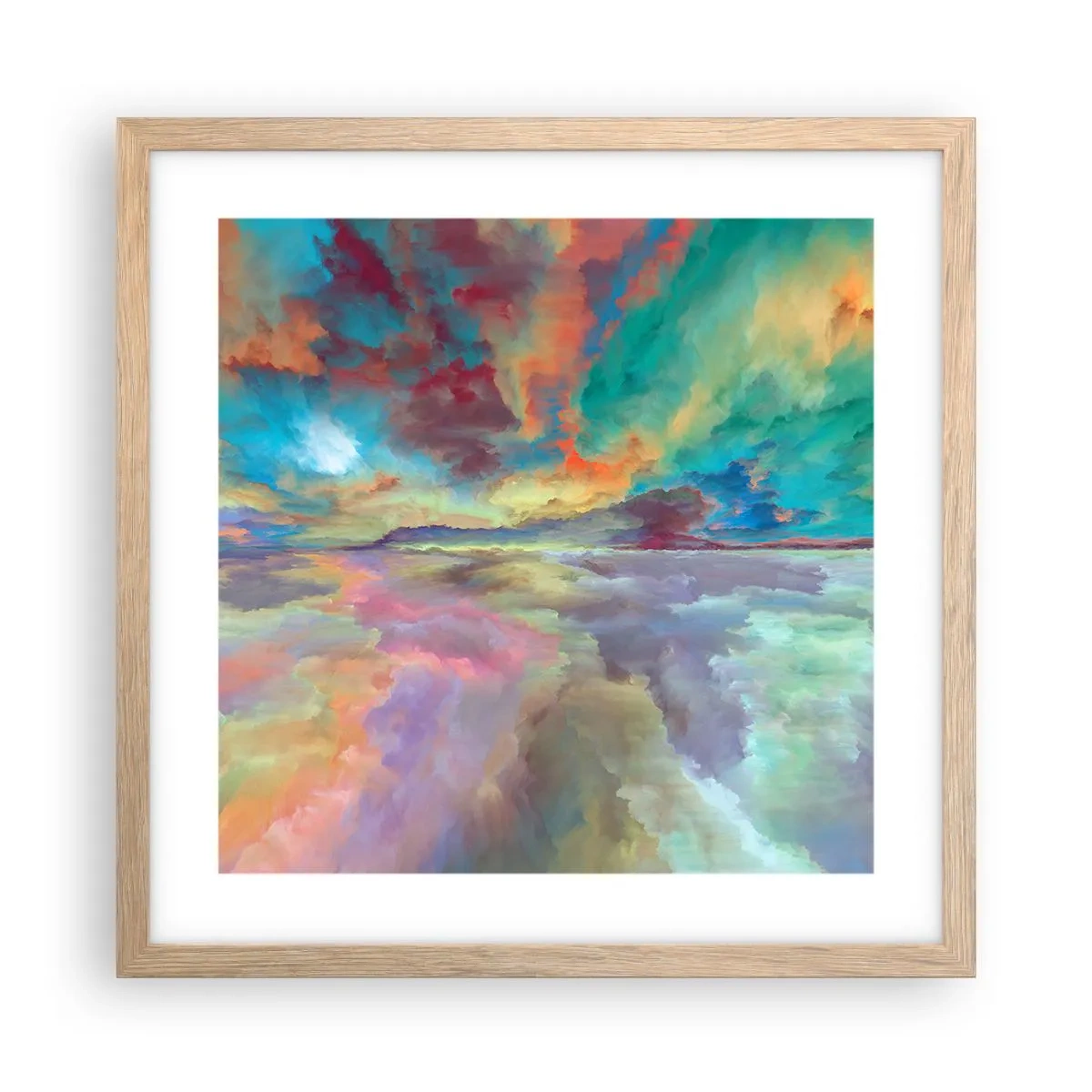 Plakát v rámu světlý dub - Dvě nebe - 40x40 cm