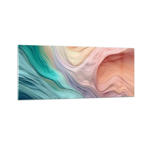 Obraz na skle - Duhová vlna - 100x40 cm