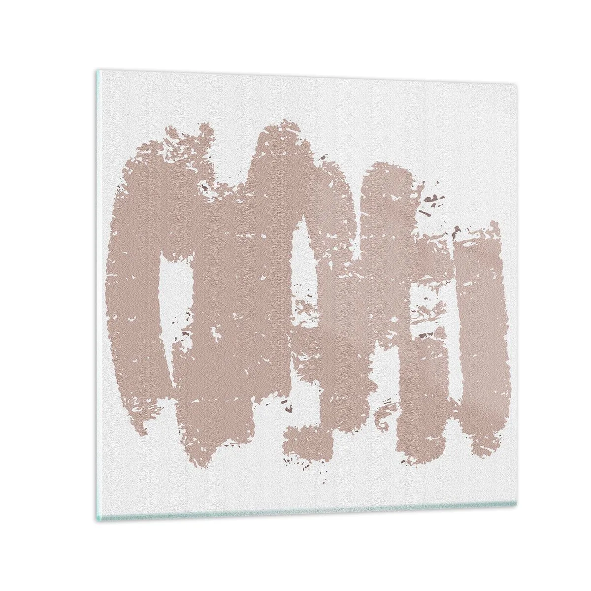 Obraz na skle - Abstrakce v jemné růžové - 40x40 cm