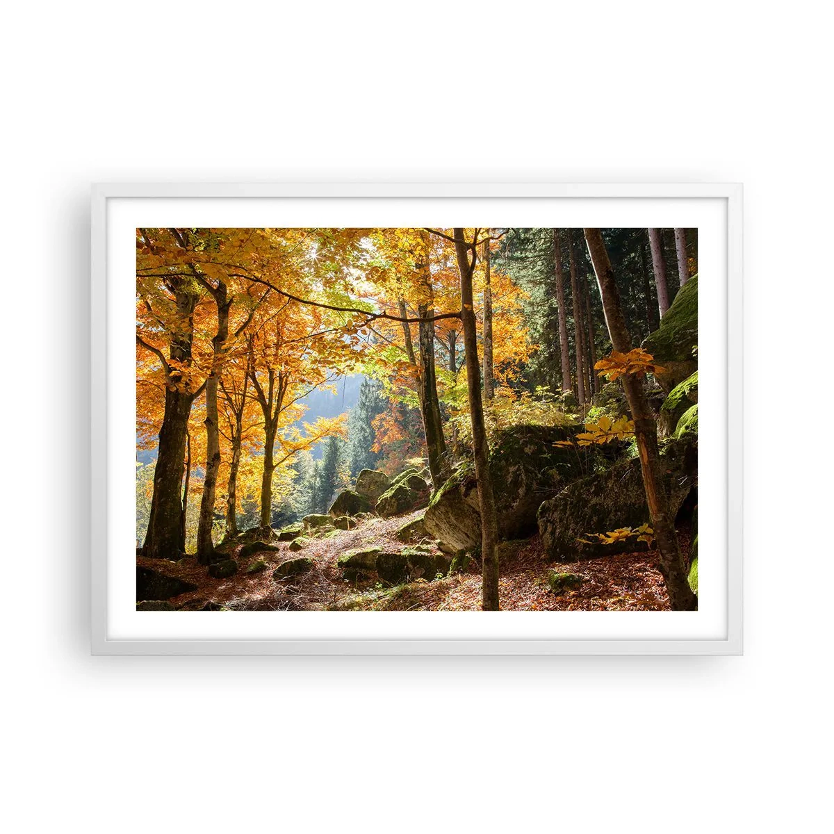 Plakát v bílém rámu - Čas na odpočinek - 70x50 cm