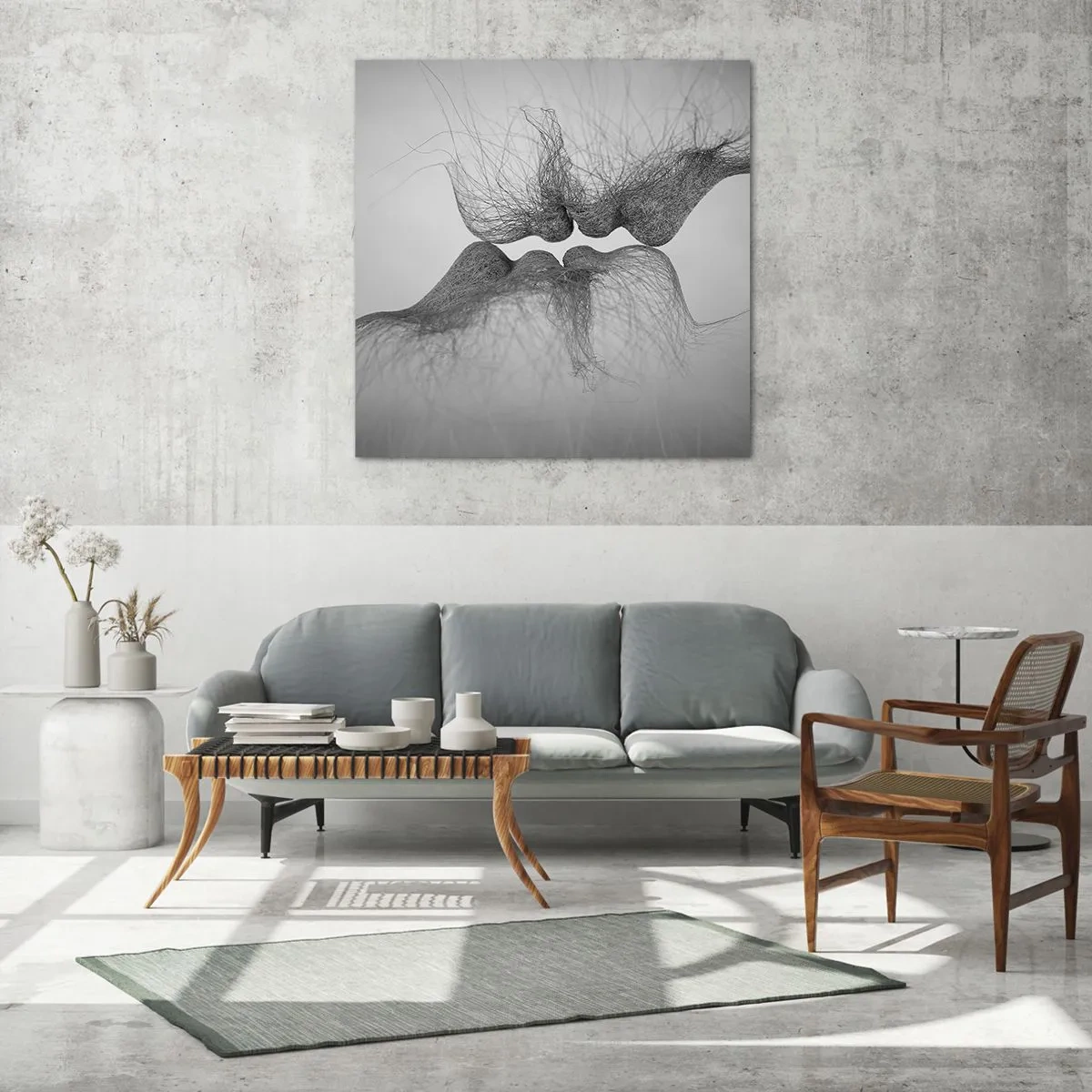 Obraz na skle - Polibek větru - 60x60 cm