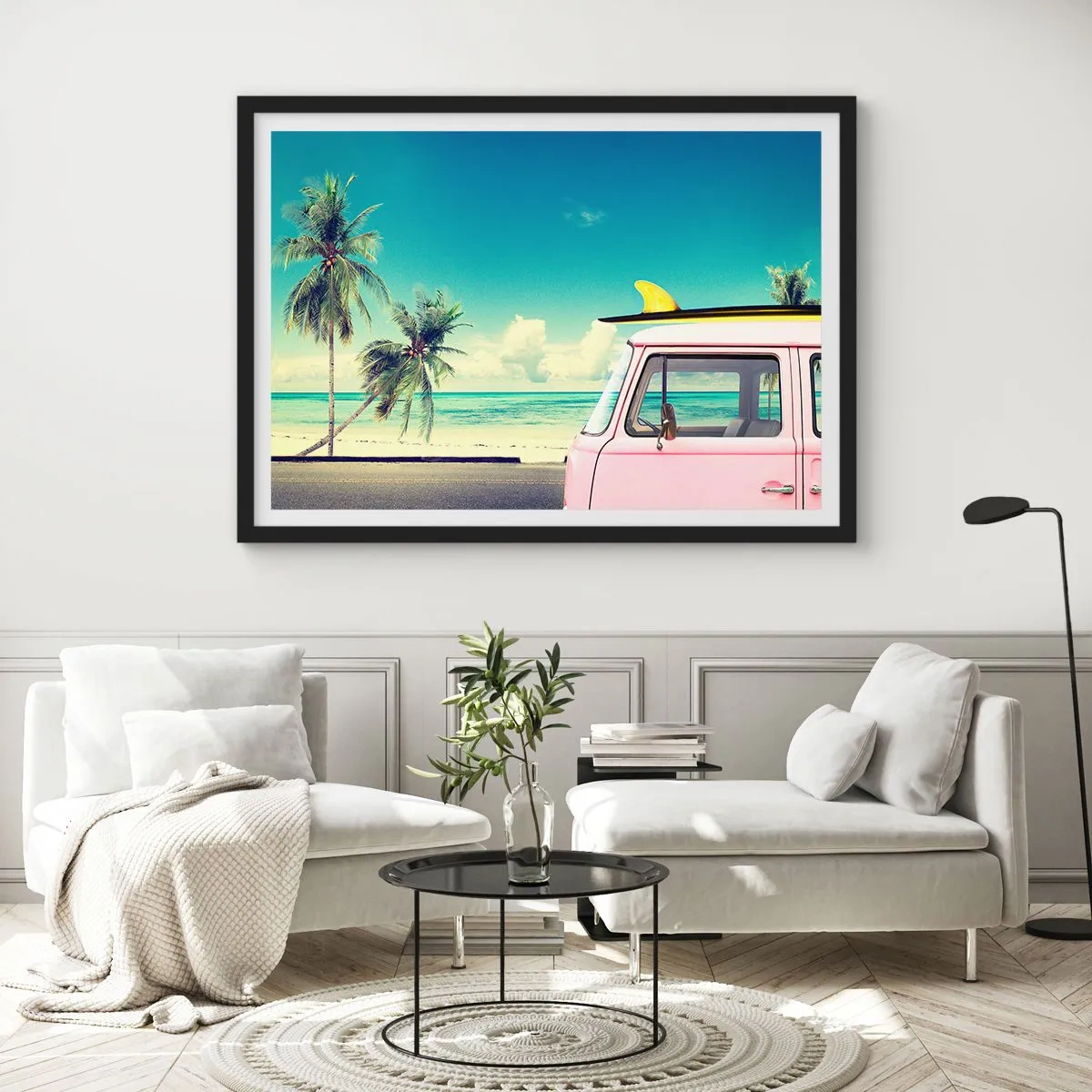 Plakát v černém rámu - Prázdniny, je čas začít - 70x50 cm