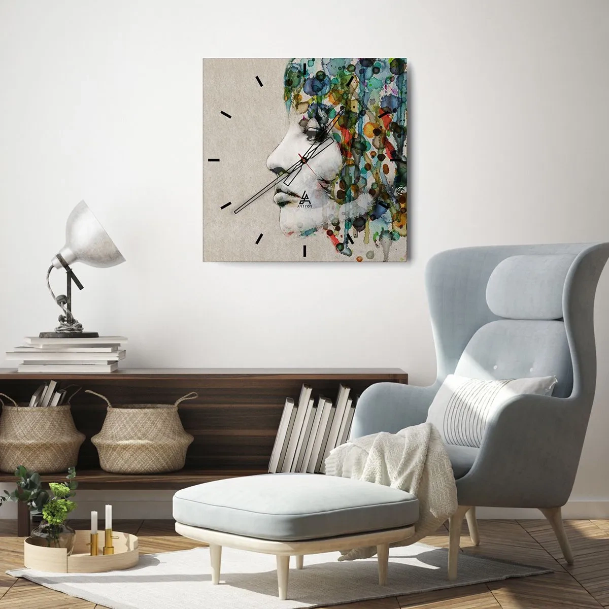 Nástěnné hodiny - Vynořila se z šedi - 40x40 cm