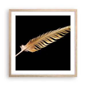 Plakát v rámu světlý dub - Krásne peříčko… - 50x50 cm