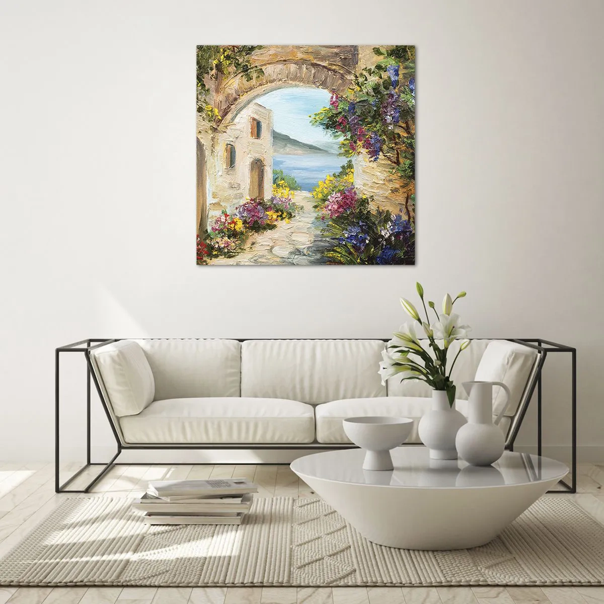 Obraz na skle - Půvab pobřežní krajiny - 40x40 cm