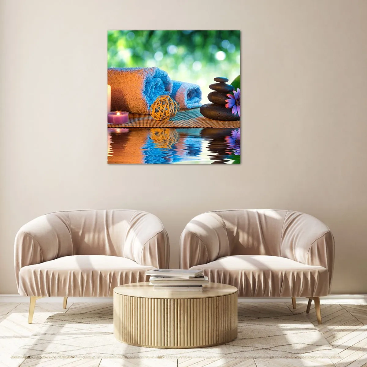 Obraz na skle - Čas pro tělo - 70x70 cm